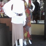 Mannequinns in front of clothes store